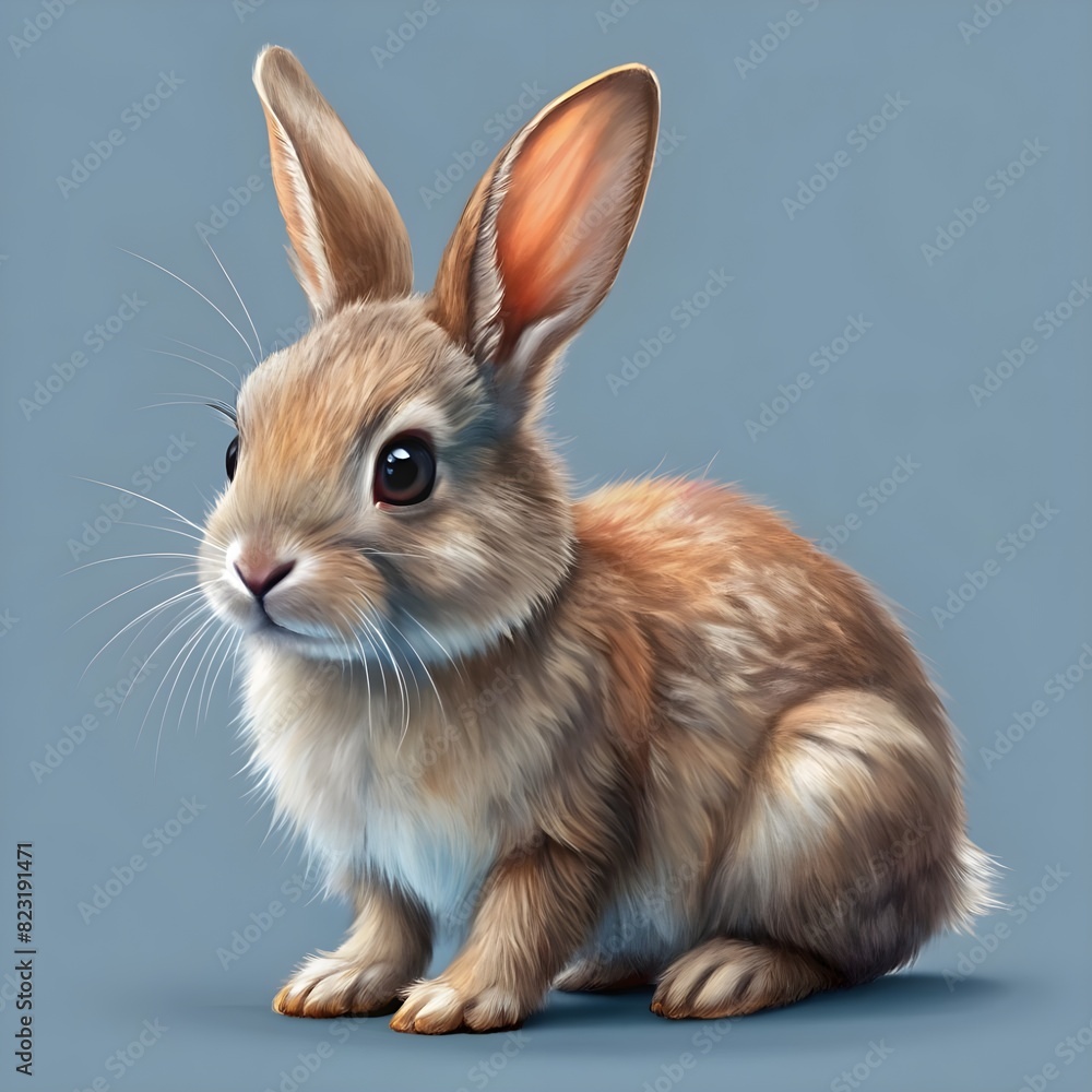 Fototapeta premium studio portrait of cute rabbit isolated on transpa