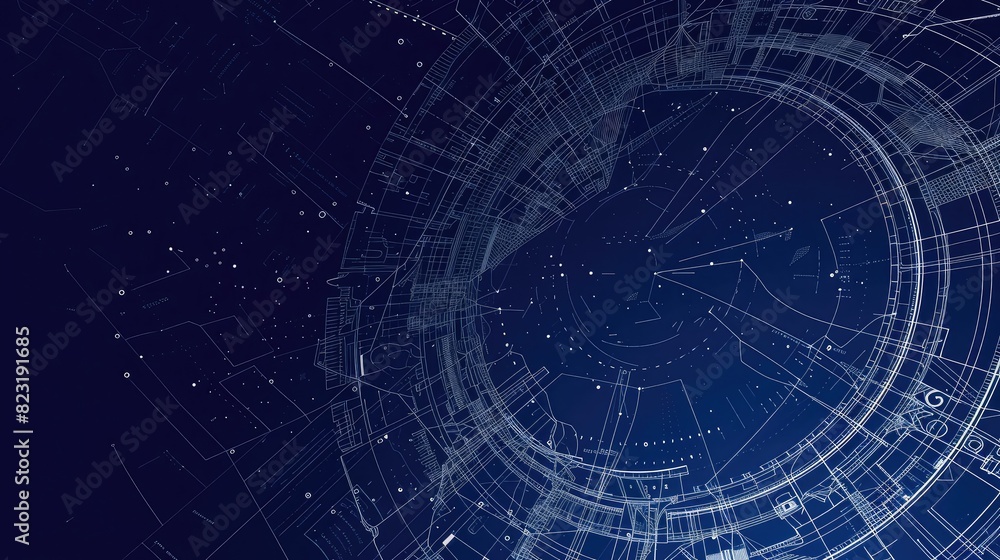 Obraz premium Futuristic Technology Blueprint in Blue Tones