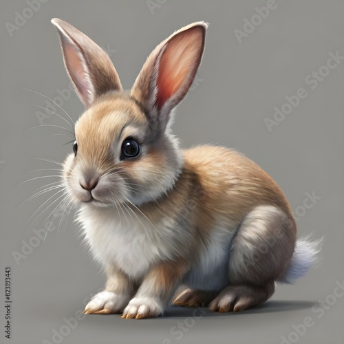 studio portrait of cute rabbit isolated on transpa