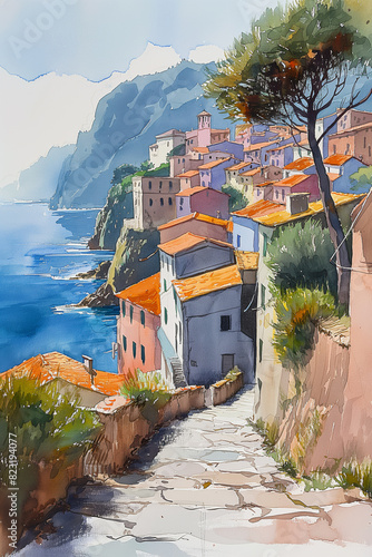 Cinque Terre, Aquarell

