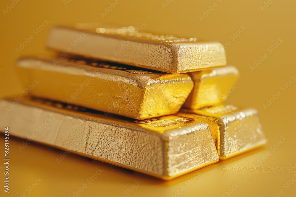 A pile of gold bars