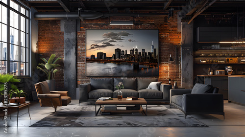 A photo featuring captivating black and white photography depicting iconic landmarks from around the world, displayed as striking wall art in a chic urban loft. Highlighting the timeless elegance and photo