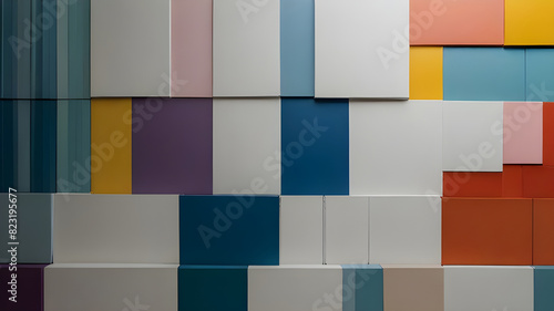 colourful wall nwith nwhite background photo