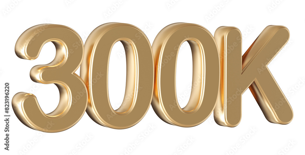 Gold 3d number 300k follower Gold 3d number 300k follower
