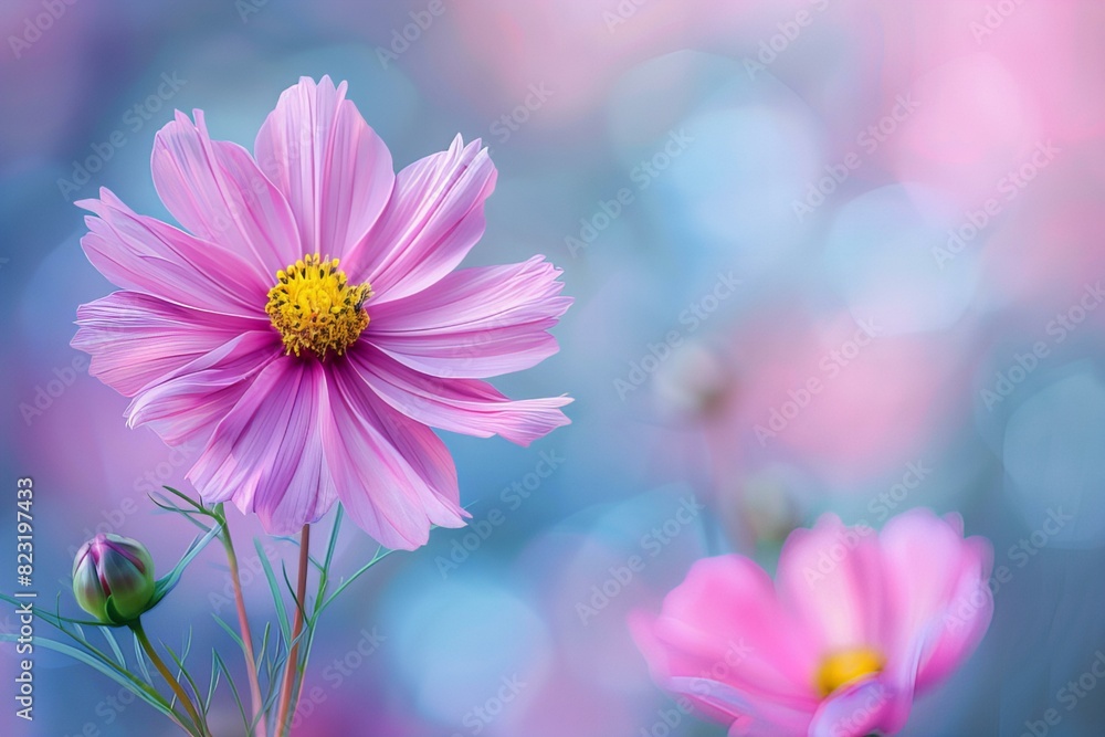 Pink flower blooming field Pink flower blooming field