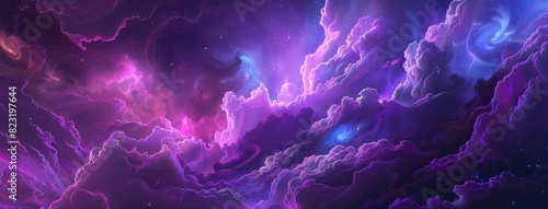 Majestic Purple Nebula in Starry Night Sky