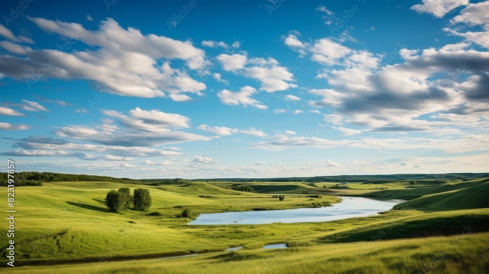 Fototapeta premium Pristine prairie vast open landscape scene