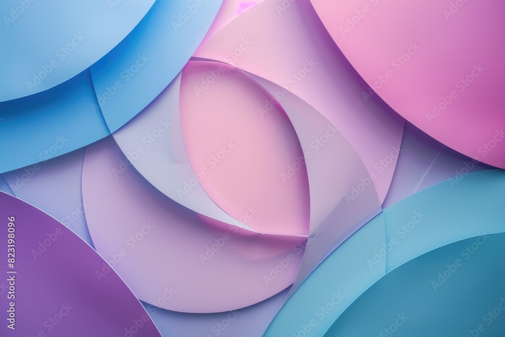 Fototapeta premium Pink and blue paper with geometric background