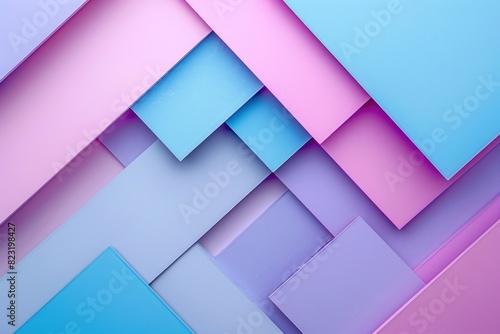 Pink and blue paper with geometric background