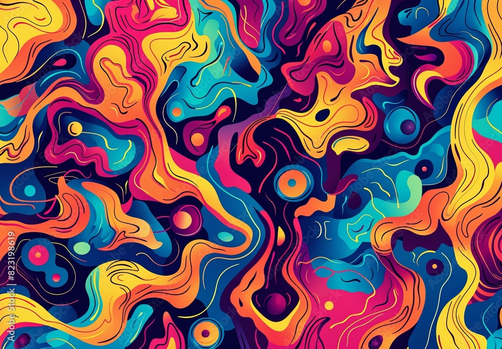 Abstract psychedelic pattern with swirling colors and intricate patterns, evoking the spirit of digital art. Abstract psychedelic pattern with swirling colors and intricate patterns, evoking the spirit of digital art.