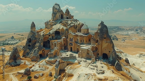Greme's RockCut Churches American Archeologists Explore Turkey's Ancient Complex Investigating Byzantine Cave Churches Monasteries Carved into Cappadocia's Fairy Chimneys Reflecting Artistic Religious photo