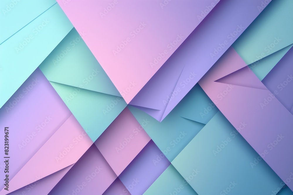 Fototapeta premium Pink and blue paper with geometric background