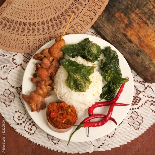 chicken with vegetables , indonesian food