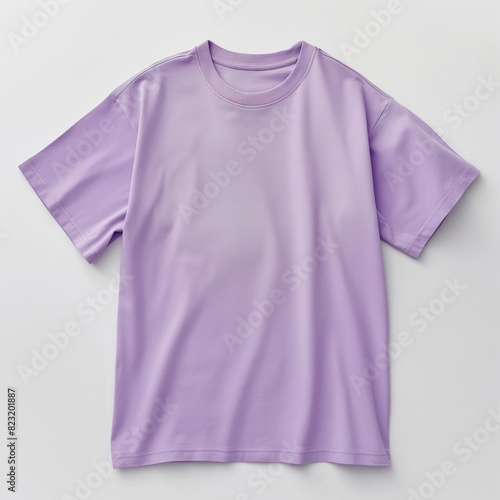 Purple T Shirt mockup on white wood background shirt template. Oversized T-Shirt Mockup