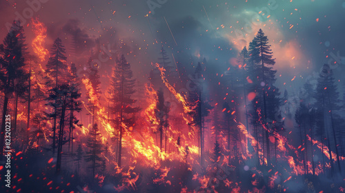 Wildfires destroy forests, releasing harmful toxins into the air and damaging the environment. Forests provide oxygen for the planet, just like lungs do for humans. © Mehran