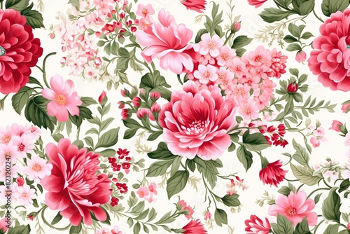 Abstract elegance seamless pattern with floral background