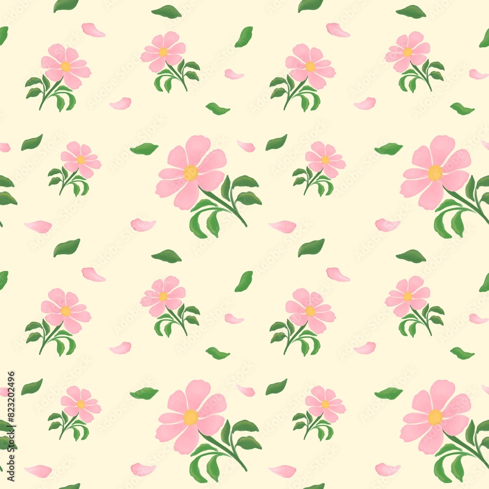 seamless pattern with flowers summer