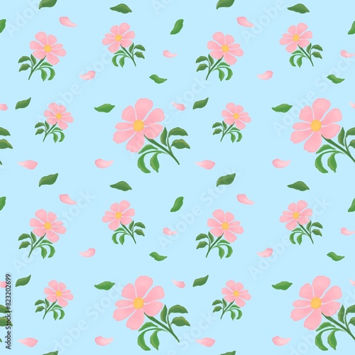 seamless pattern with flowers summer