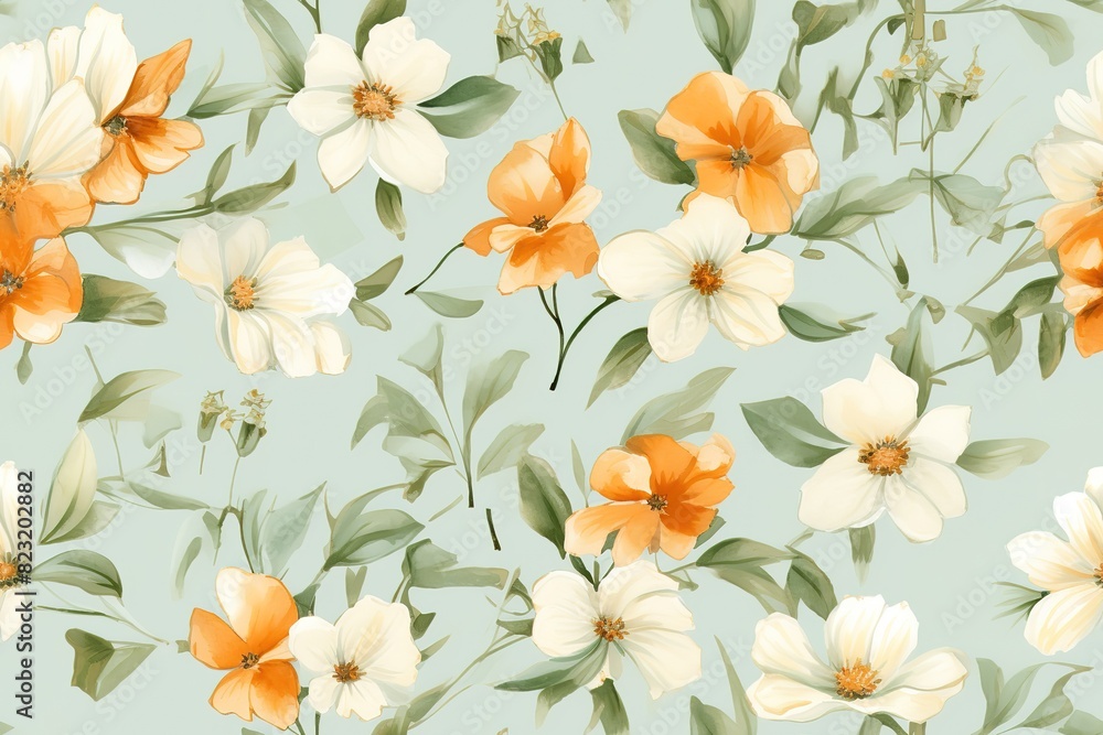 Abstract elegance seamless pattern with floral background Abstract elegance seamless pattern with floral background