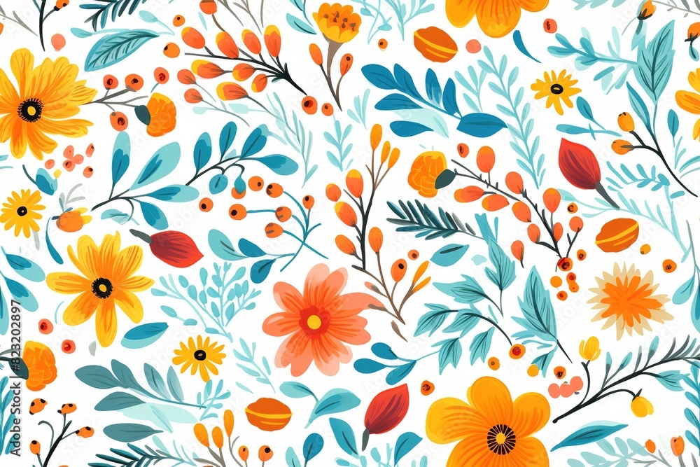 Abstract elegance seamless pattern with floral background Abstract elegance seamless pattern with floral background