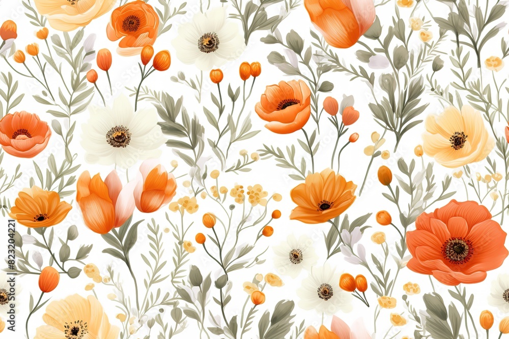 Abstract elegance seamless pattern with floral background Abstract elegance seamless pattern with floral background