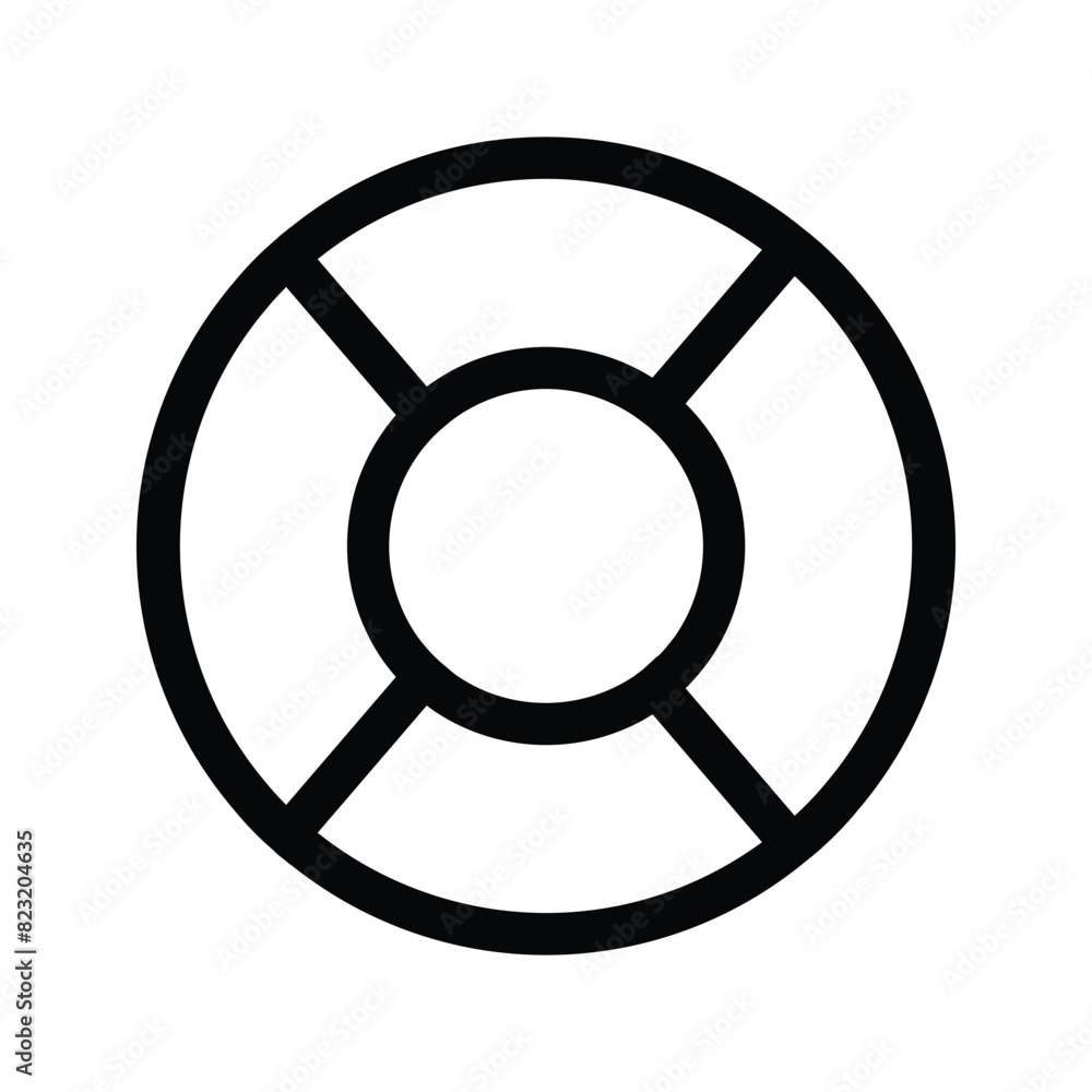 lifebuoy outline icon, simple vector design lifebuoy outline icon, simple vector design