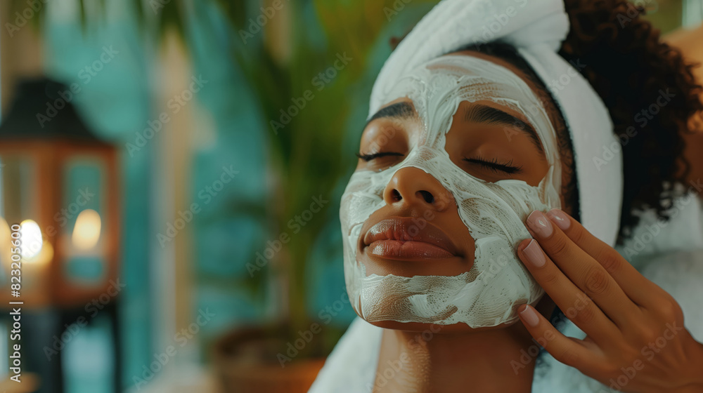 Professional Beautician Applying Facial Mask For Skincare And Relaxation Professional Beautician Applying Facial Mask For Skincare And Relaxation
