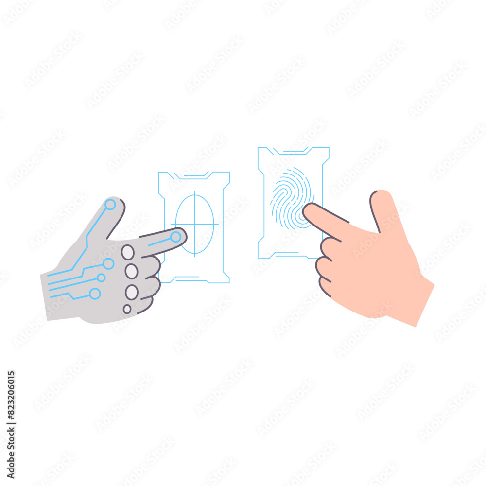Fototapeta premium Human and Artificial Intelligence illustration
