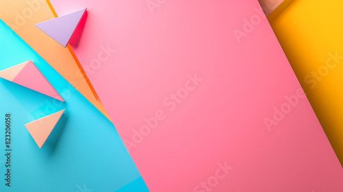 Colorful geometric shapes create an abstract pattern on a vibrant, multi-colored backdrop. Triangles and polygons playfully arranged in bright daylight evoke a sense of creativity and modern art Free Download Colorful geometric shapes create an abstract pattern on a vibrant, multi-colored backdrop. Triangles and polygons playfully arranged in bright daylight evoke a sense of creativity and modern art - GFXLoad