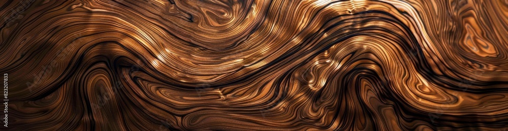 A closeup of walnut wood, showcasing its rich brown tones and swirling patterns A closeup of walnut wood, showcasing its rich brown tones and swirling patterns