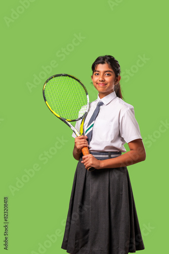 Indian asian schoolgirl in school uniform and career concept © StockImageFactory