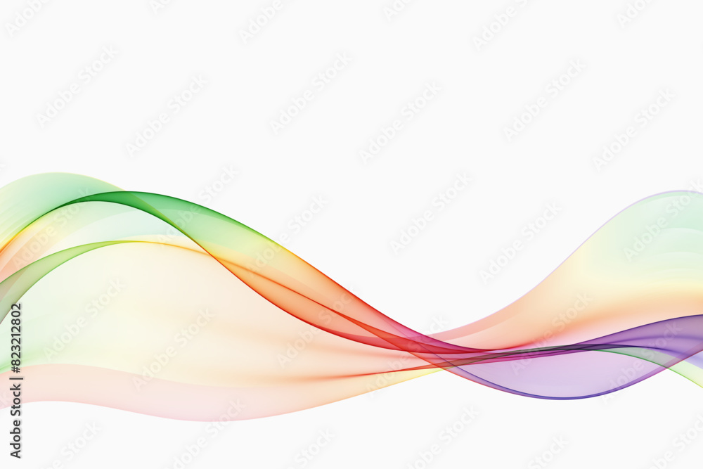 Abstract background rainbow wavy lines, transparent wave flow on a white background. Abstract background rainbow wavy lines, transparent wave flow on a white background.