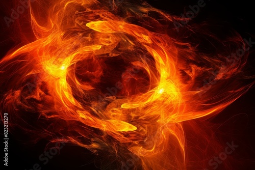 Hypnotic Swirl fire flames. Nature energy. Generate Ai