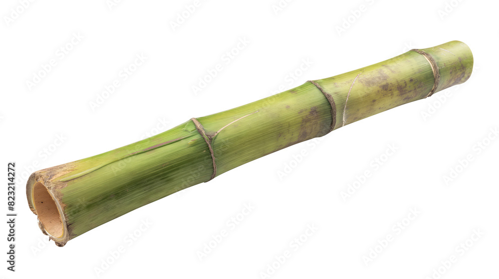 Obraz premium unripe bamboo trunk isolated on transparent white background, clipping path