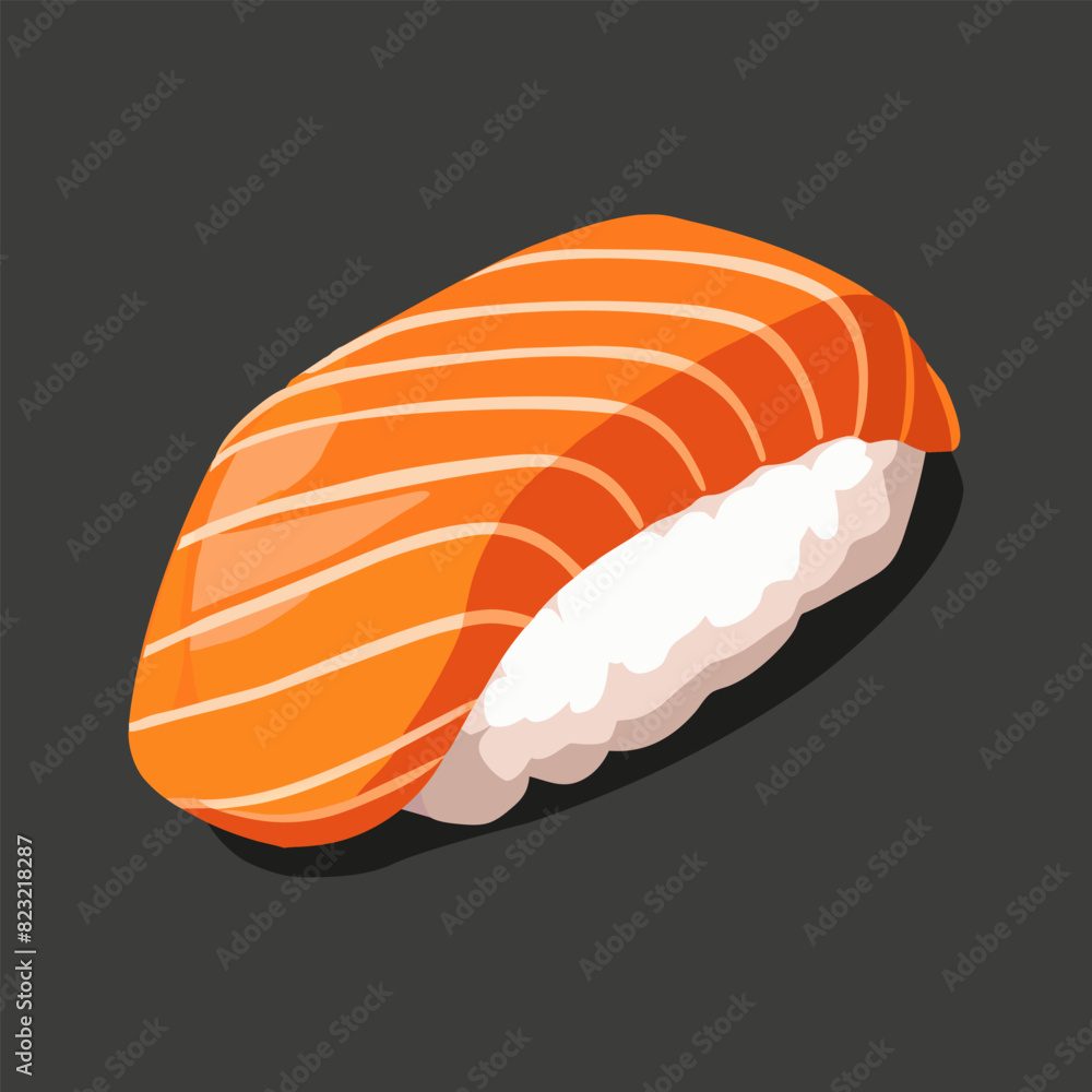 Salmon sushi vector on white background Salmon sushi vector on white background