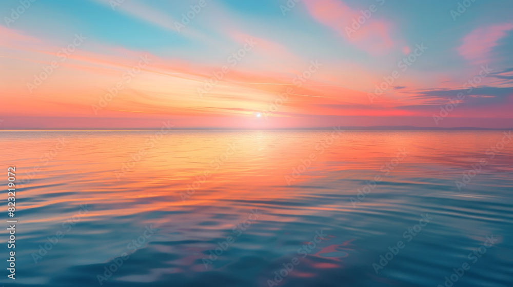 Peaceful seascape background with sunrise