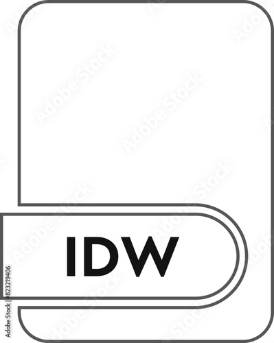 IDW File format icon  black outline photo