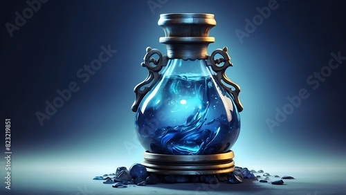 Elixir, Blue potions, potion craft in fantasy story