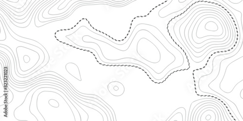 Pattern with lines and dots The stylized height of the topographic map contour in lines and contours isolated on transparent. Black and white topography contour lines map isolated on white background. © armans