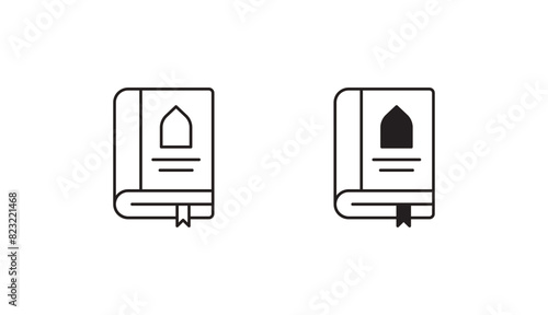 Quran icon design with white background stock illustration