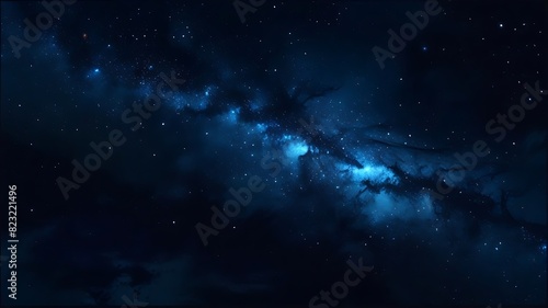 Space abstract background. blue star field of the milky way galaxy.