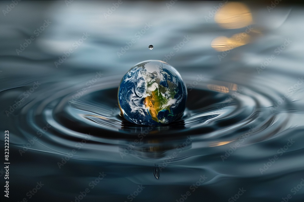 Globe floating in water Globe floating in water