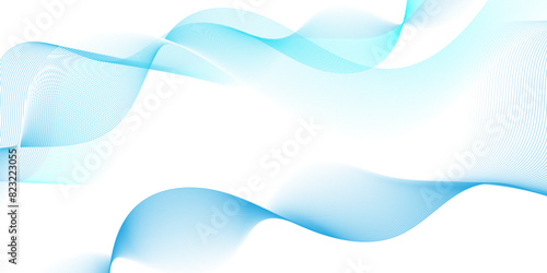 Vector abstract blue digital blend wave lines technology background. Modern minimal gradient white flowing wave lines and glowing moving lines. Futuristic technology and sound wave lines background.
