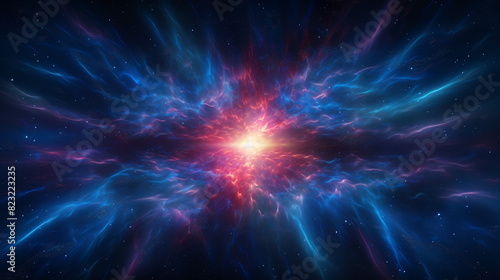 Cosmic quasar symphony with a harmonious dance of colors in the night sky