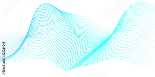   Vector abstract blue digital blend wave lines technology background. Modern minimal gradient white flowing wave lines and glowing moving lines. Futuristic technology and sound wave lines background.
