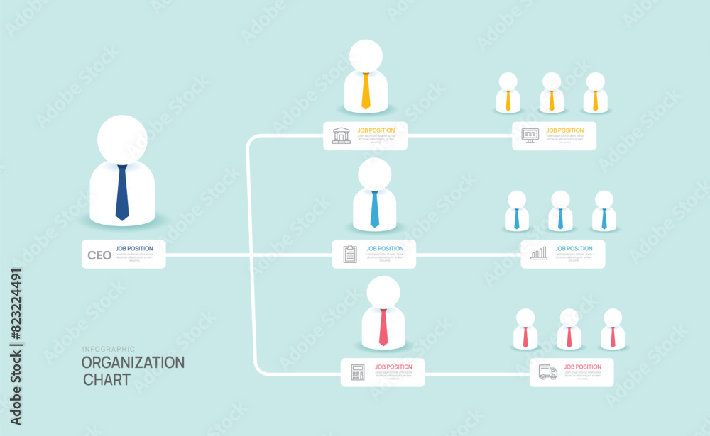 Infographic template for organization chart with business avatar icons. vector infographic for business. Infographic template for organization chart with business avatar icons. vector infographic for business.