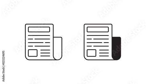 Newspaper icon design with white background stock illustration
