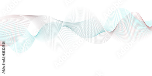Vector abstract blue digital blend wave lines technology background. Modern minimal gradient white flowing wave lines and glowing moving lines. Futuristic technology and sound wave lines background.