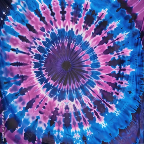 classic tie dye pattern with bright purple and blue vibrant colors