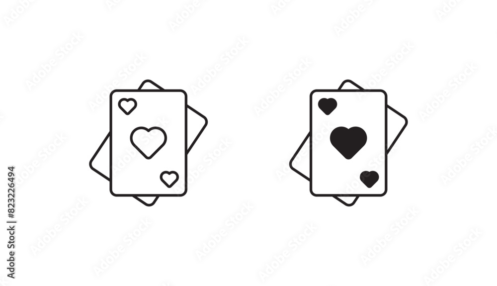 Poker Cards icon design with white background stock illustration